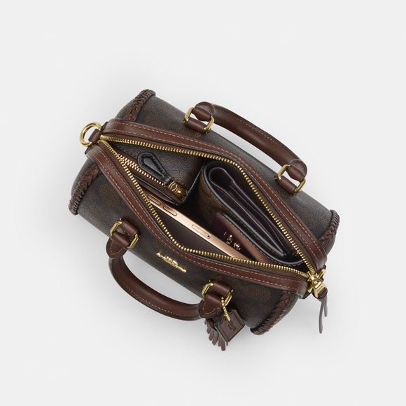 Mini Rowan Crossbody Bag In Signature Canvas With Fringe - Picture 2 of 8